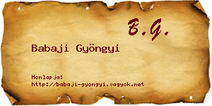 Babaji Gyöngyi névjegykártya