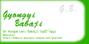 gyongyi babaji business card
